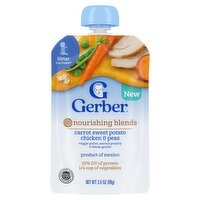 Gerber 2nd Foods Carrot Sweet Potato Chicken & Peas Baby Food, Sitter, 3.5 oz