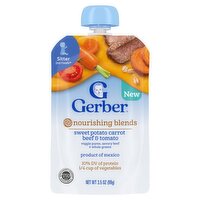 Gerber 2nd Foods Sweet Potato Carrot Beef & Tomato Baby Food, Sitter, 3.5 oz