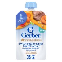 Gerber 2nd Foods Sweet Potato Carrot Beef & Tomato Nourishing Blends Baby Food, Sitter, 3.5 oz