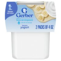 Gerber 2nd Foods Banana Yogurt Baby Food, Sitter, 4 oz, 2 count