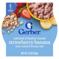 Gerber Strawberry Banana Oatmeal & Barley Cereal Baby Food, Toddler 12+ months, 4.5 oz, 4.5 Ounce