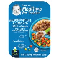 Gerber Mealtime for Toddler Mashed Potatoes & Seasoned Beef Baby Food, Toddler, 12+ months, 6.67 oz, 6.67 Ounce