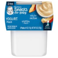 Gerber Snacks for Baby Peach Yogurt, Sitter, 2nd Foods, 4 oz, 2 count