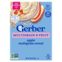 Gerber Multigrain & Fruit Apple Cereal Baby Food, 12+ Months Toddler, 8 oz, 8 Ounce
