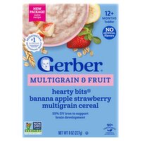 Gerber Hearty Bits Multigrain & Fruit Cereal Baby Food, 12+ Months Toddler, 8 oz