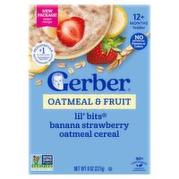 Gerber Lil' Bits Oatmeal & Fruit Cereal Baby Food, 12+ Months Toddler, 8 oz