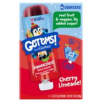 Gerber Get'ems! Cherry Limeade! Squeezies!, For Kids 3+, 2.5 oz, 4 count