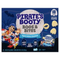 Pirate's Booty Boos & Bites Aged White Cheddar Rice & Corn Puffs, 0.45 oz, 18 count