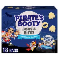 Pirate's Booty Boos & Bites Aged White Cheddar Rice & Corn Puffs, 0.45 oz, 18 count