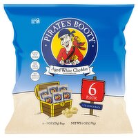 Pirate's Booty Aged White Cheddar Rice & Corn Puffs, 1 oz, 6 count