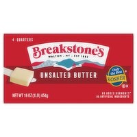 Breakstone's Unsalted Butter, 4 count, 16 oz, 16 Ounce