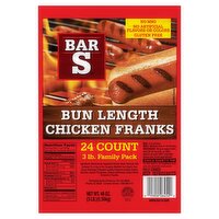 Bar-S Bun Length Chicken Franks Family Pack, 24 count, 48 oz