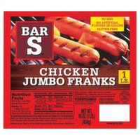 Bar-S Chicken Jumbo Franks, 8 count, 16 oz, 16 Ounce