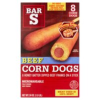 Bar-S Beef Corn Dogs, 8 count, 24 oz, 24 Ounce