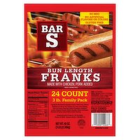 Bar-S Bun Length Franks Family Pack, 24 count, 48 oz