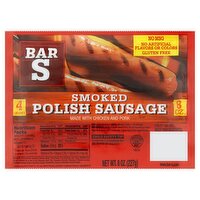 Bar S Smoked Polish Sausage, 4 count, 8 oz, 4 Each