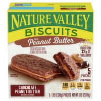 Nature Valley Chocolate Peanut Butter Biscuits, 1.35 oz, 5 count