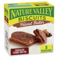 Nature Valley Chocolate Peanut Butter Biscuits, 1.35 oz, 5 count