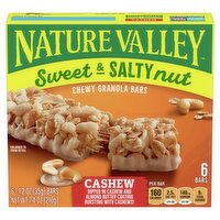 Nature Valley Cashew Sweet & Salty Nut Chewy Granola Bars, 1.2 oz, 6 count, 7.4 Ounce