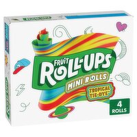 Fruit Roll-Ups Mini Rolls Tropical Tie-Dye Fruit Flavored Snacks, 0.37 oz, 4 count