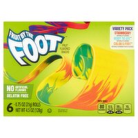 Fruit by the Foot Fruit Flavored Snacks Variety Pack, 0.75 oz, 6 count, 4.5 Ounce