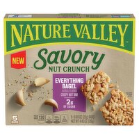 Nature Valley Savory Nut Crunch Everything Bagel Crispy Nut Bar, 0.89 oz, 5 count