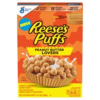 Reese's Puffs Peanut Butter Lovers Sweet & Crunchy Corn Puffs, 11.5 oz