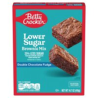 Betty Crocker Double Chocolate Fudge Lower Sugar Brownie Mix, 14.7 oz, 14.7 Ounce