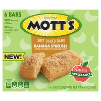 Mott's Banana Streusel Soft Baked Bars, 0.96 oz, 6 count, 5.76 Ounce