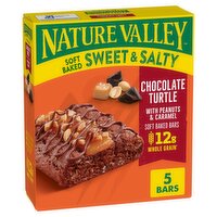 Nature Valley Chocolate Turtle with Peanuts & Caramel Soft Baked Bars, 1.24 oz, 5 count