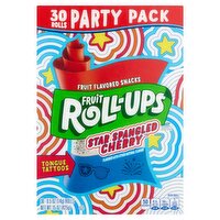 Fruit Roll-Ups Star Spangled Cherry Fruit Flavored Snacks Party Pack, 0.5 oz, 30 count