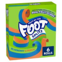 Fruit by the Foot Splitz Blueberry & Peach Fruit Flavored Snacks, 0.75 oz, 6 count, 4.5 Ounce