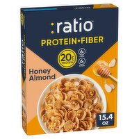 :Ratio Protein-Fiber Honey Almond Wheat Flakes with Almonds & Pea Protein Crisps, 15.4 oz