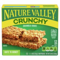 Nature Valley Crunchy Oats 'n Honey Granola Bars, 1.49 oz, 6 count, 8.94 Ounce