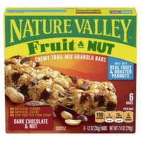 Nature Valley Fruit & Nut Dark Chocolate Chewy Trail Mix Granola Bars, 1.2 oz, 6 count, 7.4 Ounce