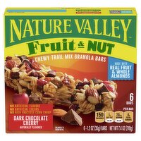 Nature Valley Fruit & Nut Dark Chocolate Cherry Chewy Trail Mix Granola Bars, 1.2 oz, 6 count, 7.4 Ounce