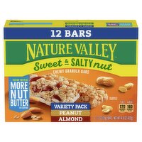 Nature Valley Sweet & Salty Nut Peanut and Almond Granola Bars Value Variety Pack, 1.2 oz, 12 count