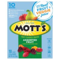 MOTT'S Assorted Fruit Flavored Snacks, 0.8 oz, 10 count