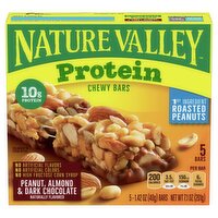 Nature Valley Protein Peanut, Almond & Dark Chocolate Chewy Bars, 1.42 oz, 5 count, 7.1 Ounce