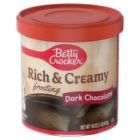 Betty Crocker Rich & Creamy Dark Chocolate Frosting, 16 oz, 16 Ounce