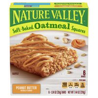 Nature Valley Peanut Butter Soft-Baked Oatmeal Squares Bars, 1.24 oz, 6 count