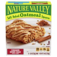 Nature Valley Cinnamon Brown Sugar Soft-Baked Oatmeal Squares, 1.24 oz, 6 count