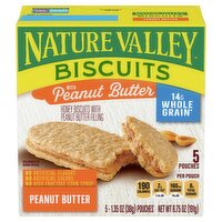 Nature Valley Honey Biscuits with Peanut Butter Filling, 1.35 oz, 5 count, 1.4 Ounce