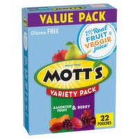 Mott's Assorted Fruit & Berry Flavored Snacks Variety Pack, 0.8 oz , 22 count