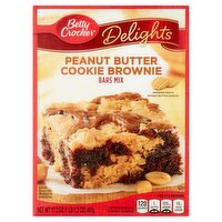 Betty Crocker Delights Peanut Butter Cookie Brownie Bars Mix, 17.2 oz, 17.2 Ounce