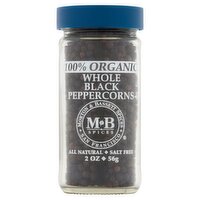 Morton & Bassett 100% Organic Whole Black Peppercorns, 2 oz