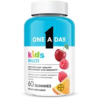 One A Day Kids Assorted Fruit Flavors Multi Dietary Supplement, 60 count