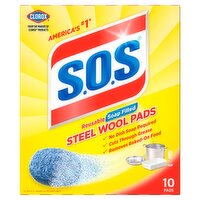 S.O.S Reusable Soap Filled Steel Wool Pads, 10 count