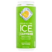 Sparkling Ice + Caffeine Triple Citrus Naturally Flavored Sparkling Water, 16 fl oz