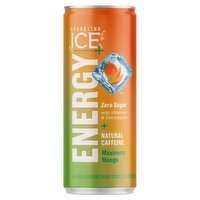 Sparkling Ice +Energy Zero Sugar Maximum Mango Flavored Sparkling Energy Drink, 12 fl oz